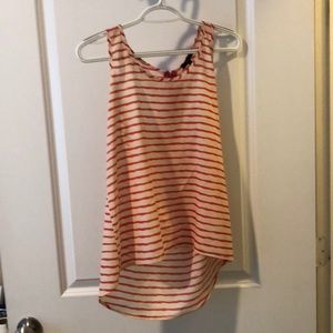 Muted pink and white racer back tank top